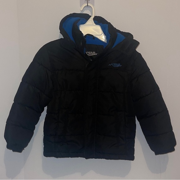 Kids Black and Blue Puffer Jacket - Picture 2 of 4